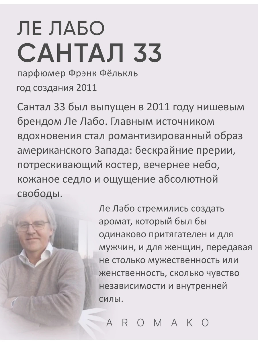 Масляные духи — Santal 33, 10 мл