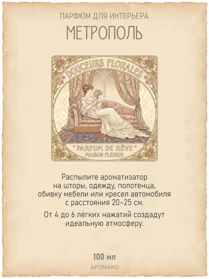Спрей для дома и текстиля «Метрополь», 100 мл