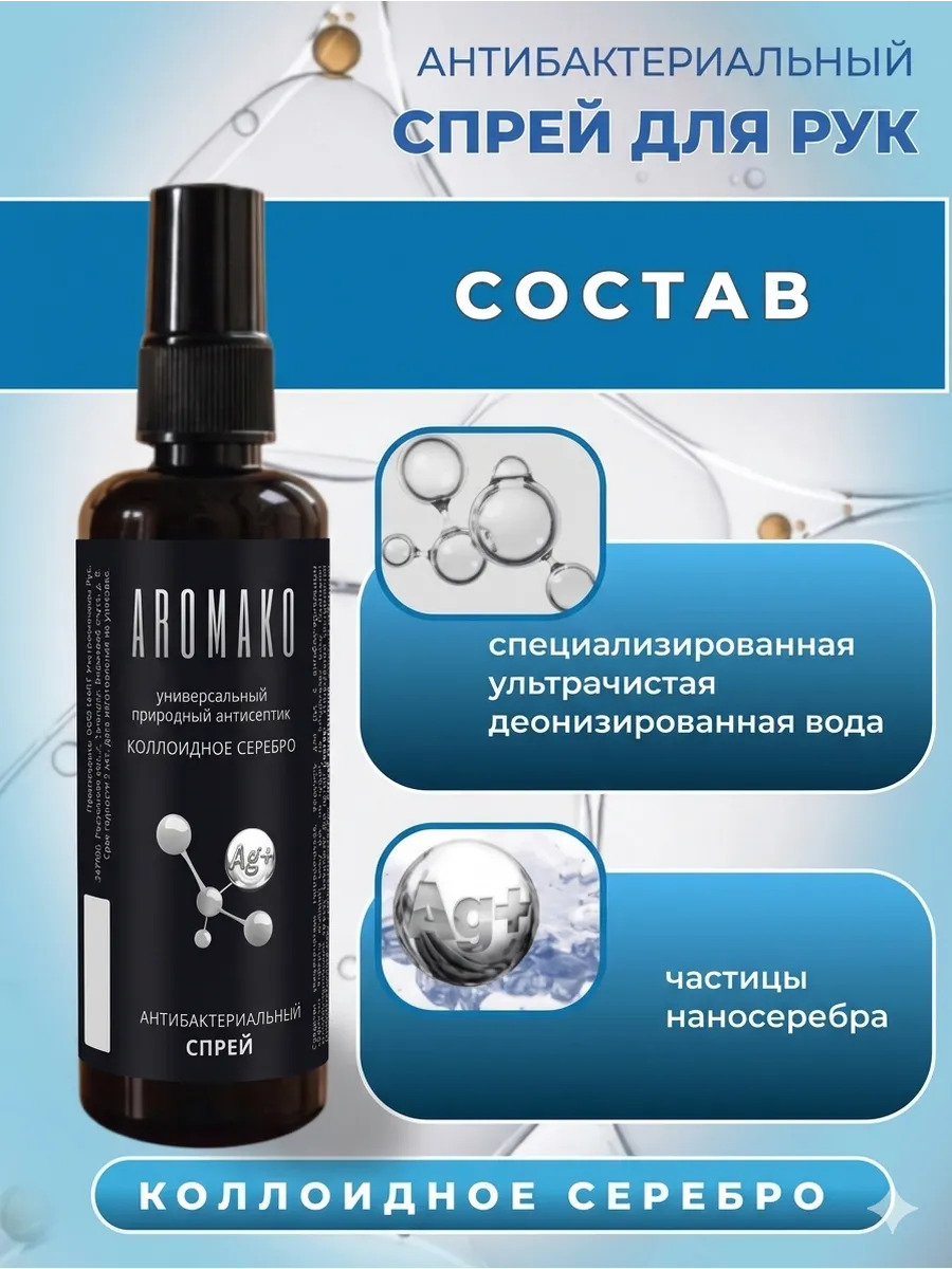Спрей для рук антибактериальный (Коллоидное серебро)