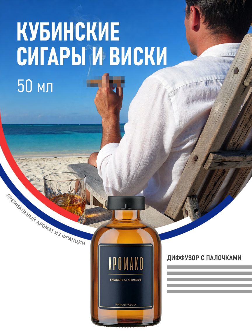 Аромадиффузор «Кубинские Сигары и Виски», 50 мл