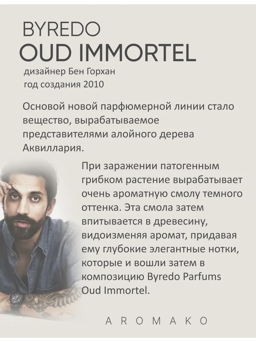 Масляные духи — по мотивам Byredo — Oud immortel, 3 мл
