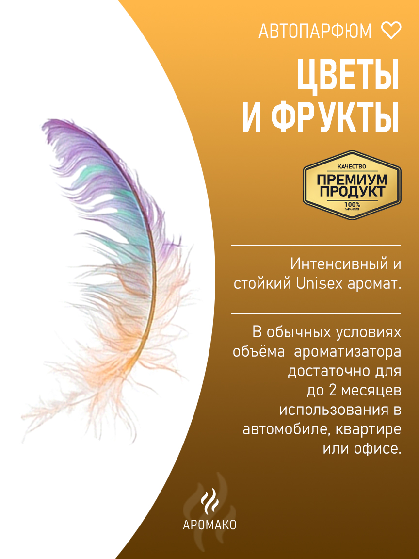 Подвесной автопарфюм «Цветы И Фрукты» — 8 мл