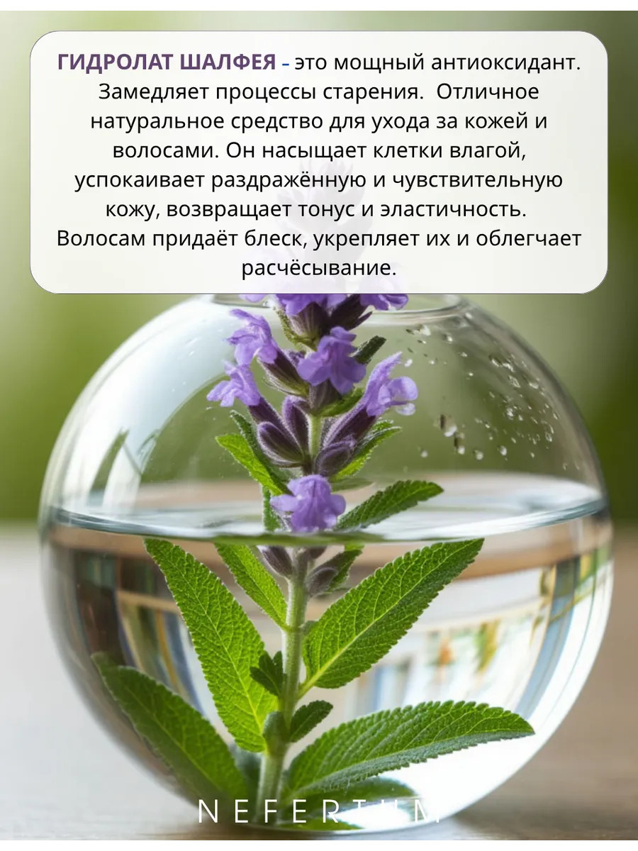 Натуральный гидролат Шалфея для лица, тела и волос
