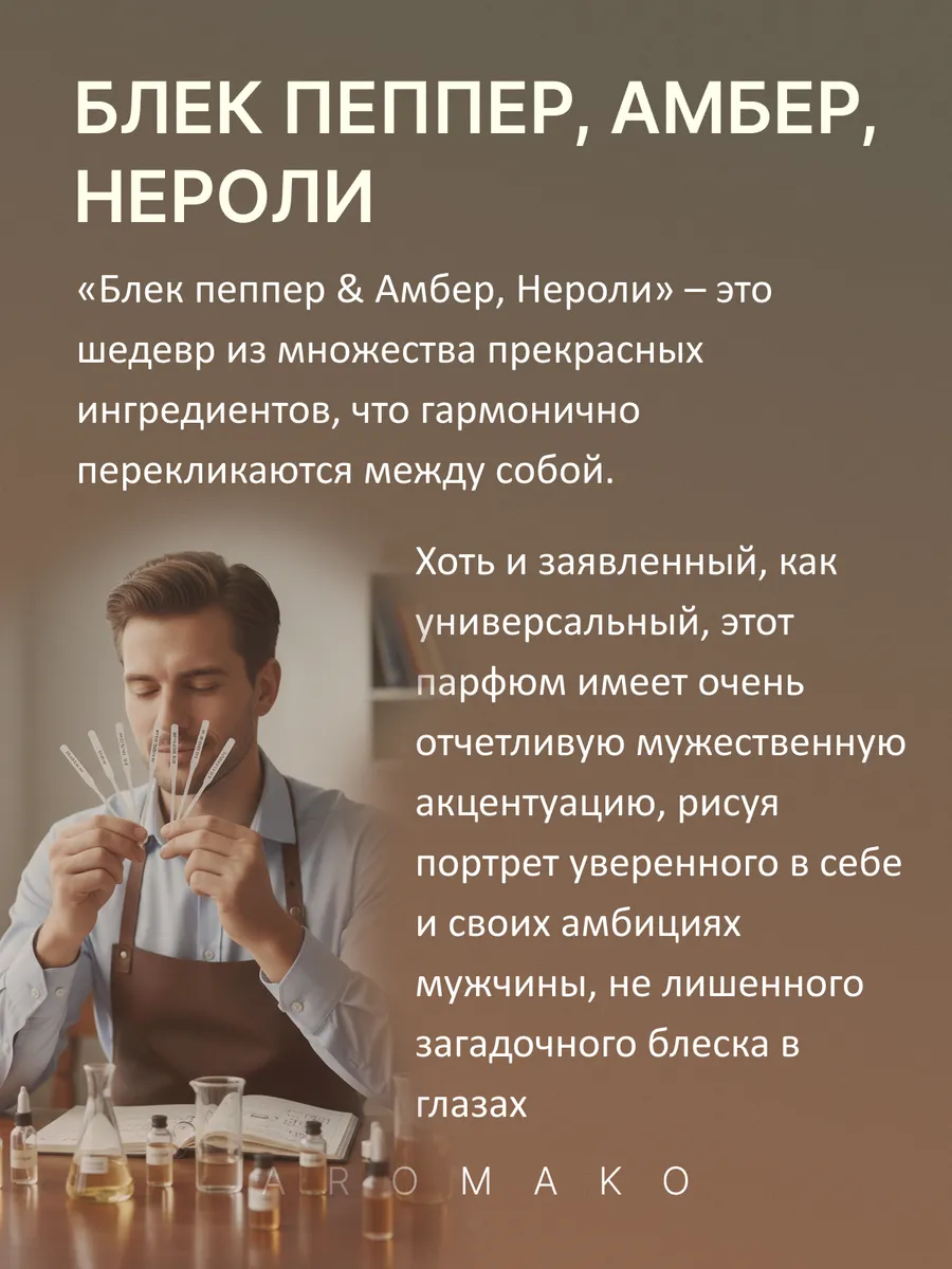Парфюм — по мотивам ПО МОТИВАМ ЧЕРНЫЙ ПЕРЕЦ & АМБРА BLACK PEPPER, 15 мл