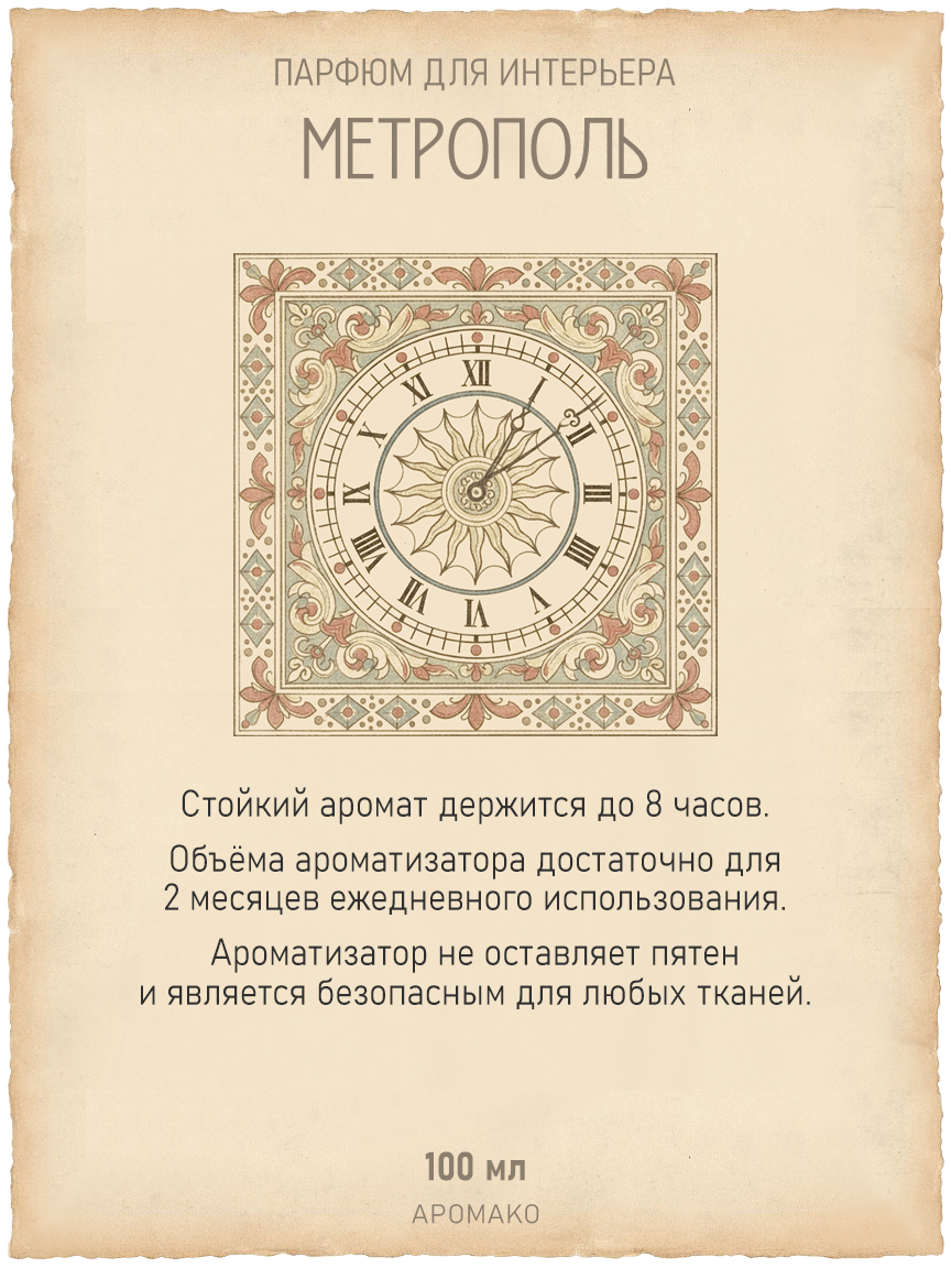 Спрей для дома и текстиля «Метрополь», 100 мл