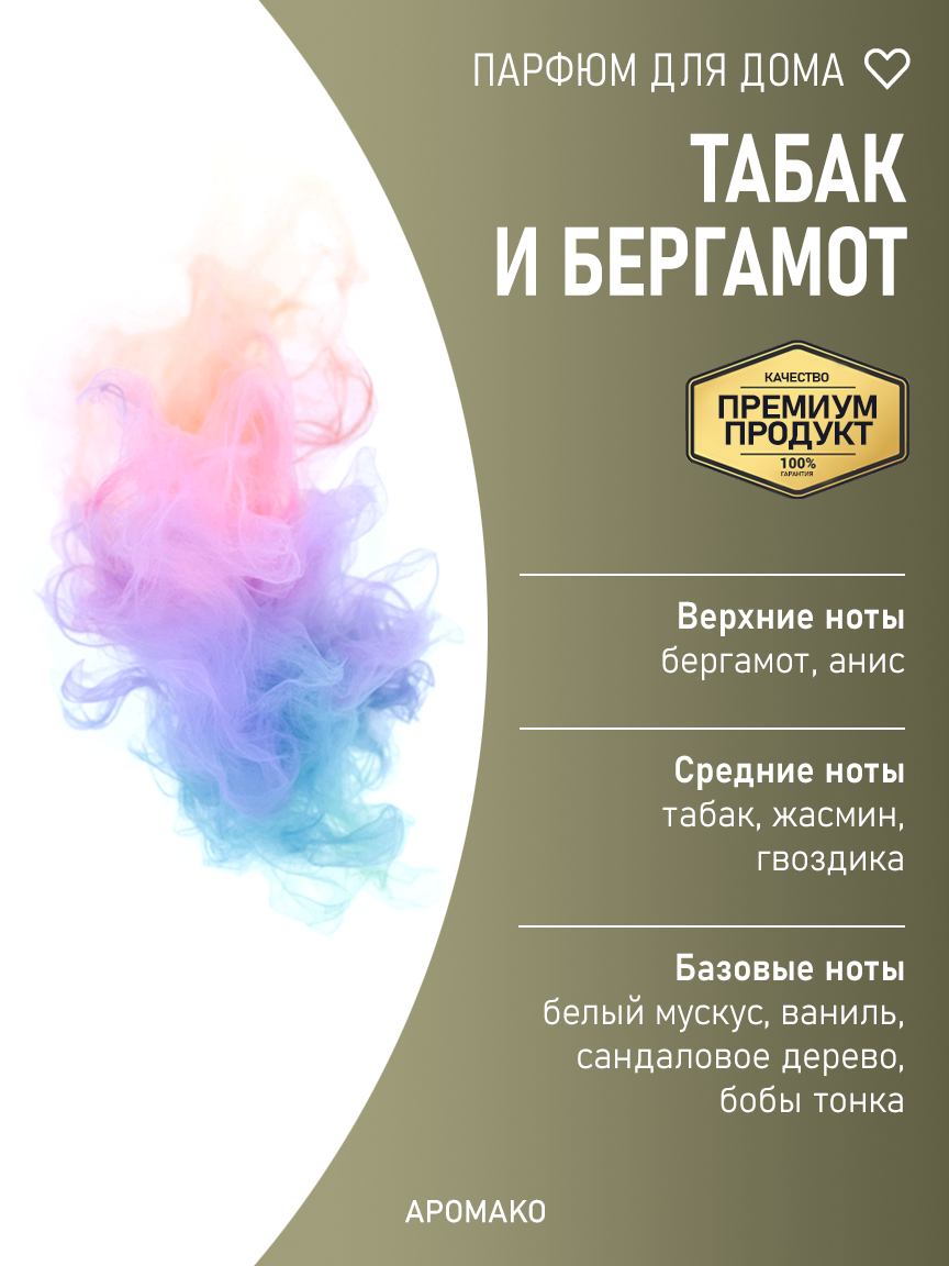 Спрей для дома и текстиля «Табак и Бергамот», 100 мл