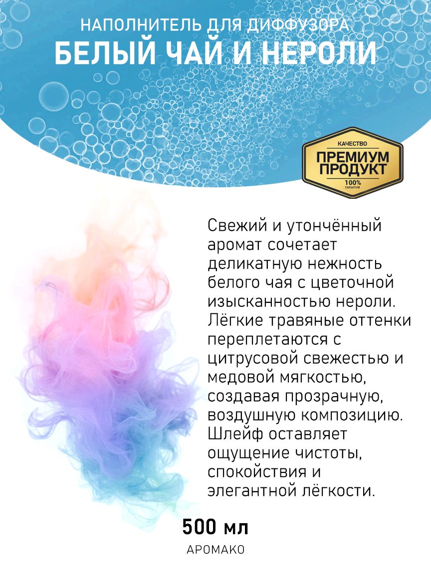 Рефил для диффузора «Белый Чай и Нероли», 500 мл