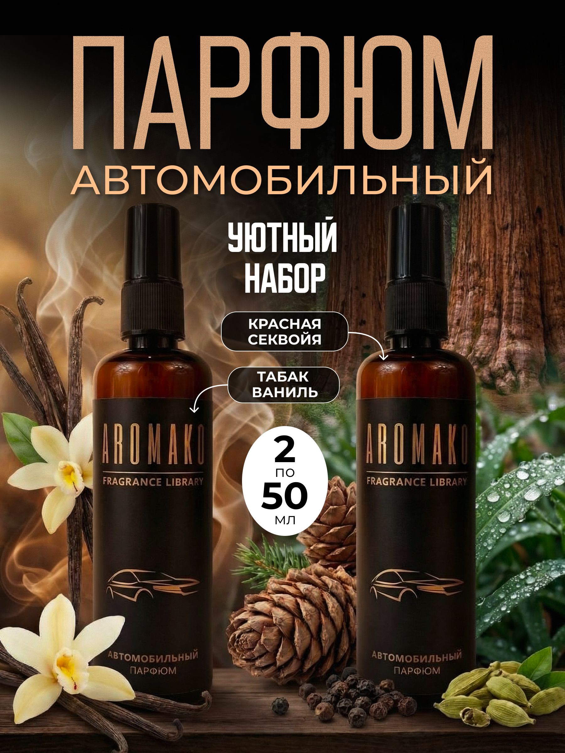 Подарочный набор автопарфюма-спрея «Коллекция ароматов», 2 × 50 мл