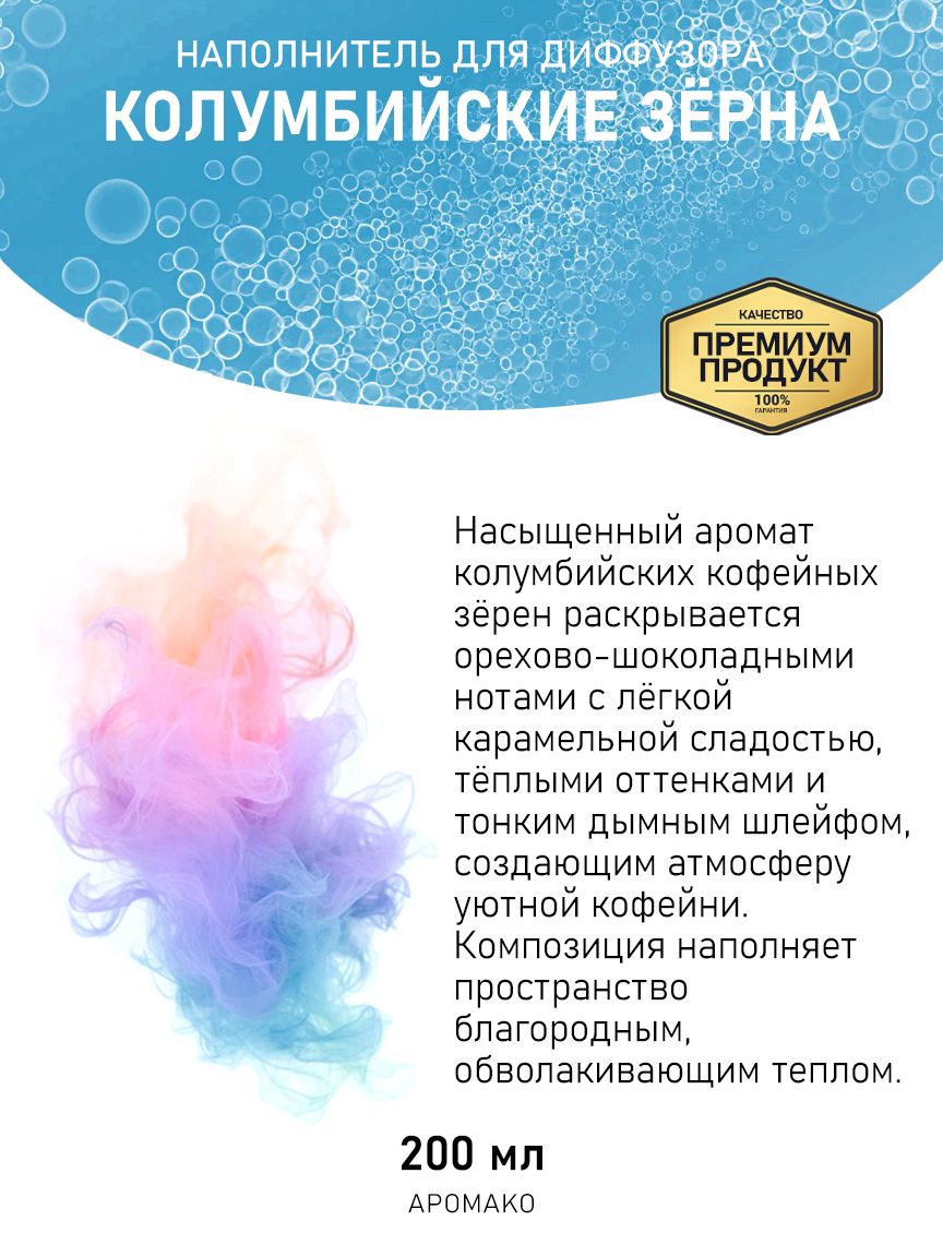 Рефил для диффузора «Колумбийские Зёрна», 200 мл