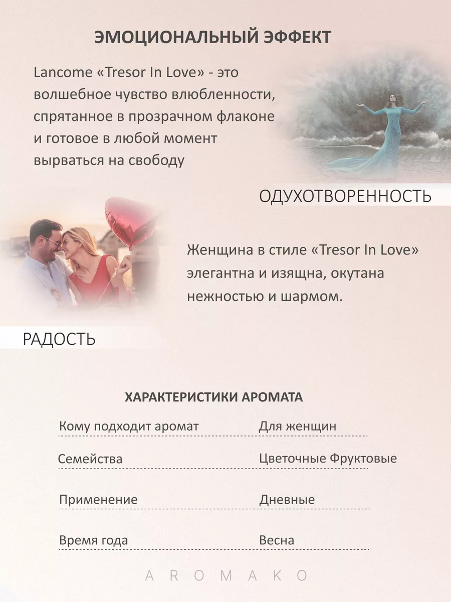 Масляные духи — по мотивам Lancome, Tresor In Love, 3 мл
