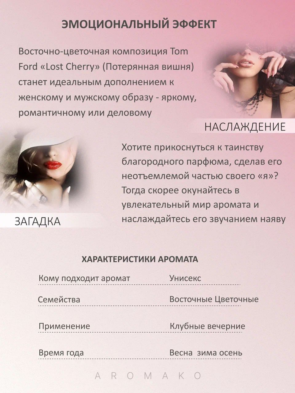 Парфюм — по мотивам ВДОХНОВЛЕНА КОМПОЗИЦИЕЙ ПОТЕРЯННАЯ ВИШНЯ, 15 мл
