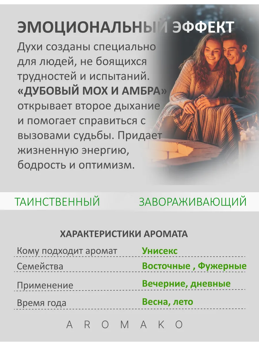 Парфюм — по мотивам ПО МОТИВАМ ДУБОВЫЙ МОХ И АМБРА, 15 мл