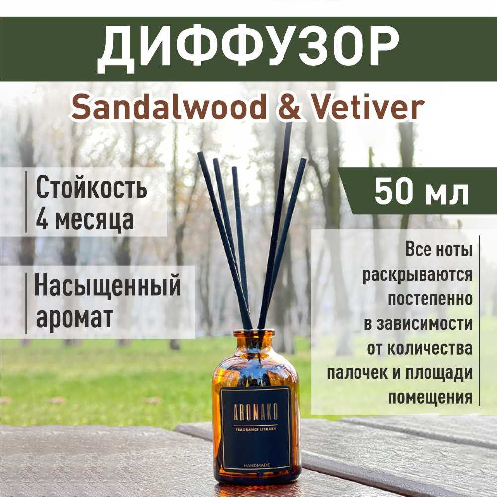 Аромадиффузор «Sandalwood & Vetiver Сандал Ветивер», 50 мл