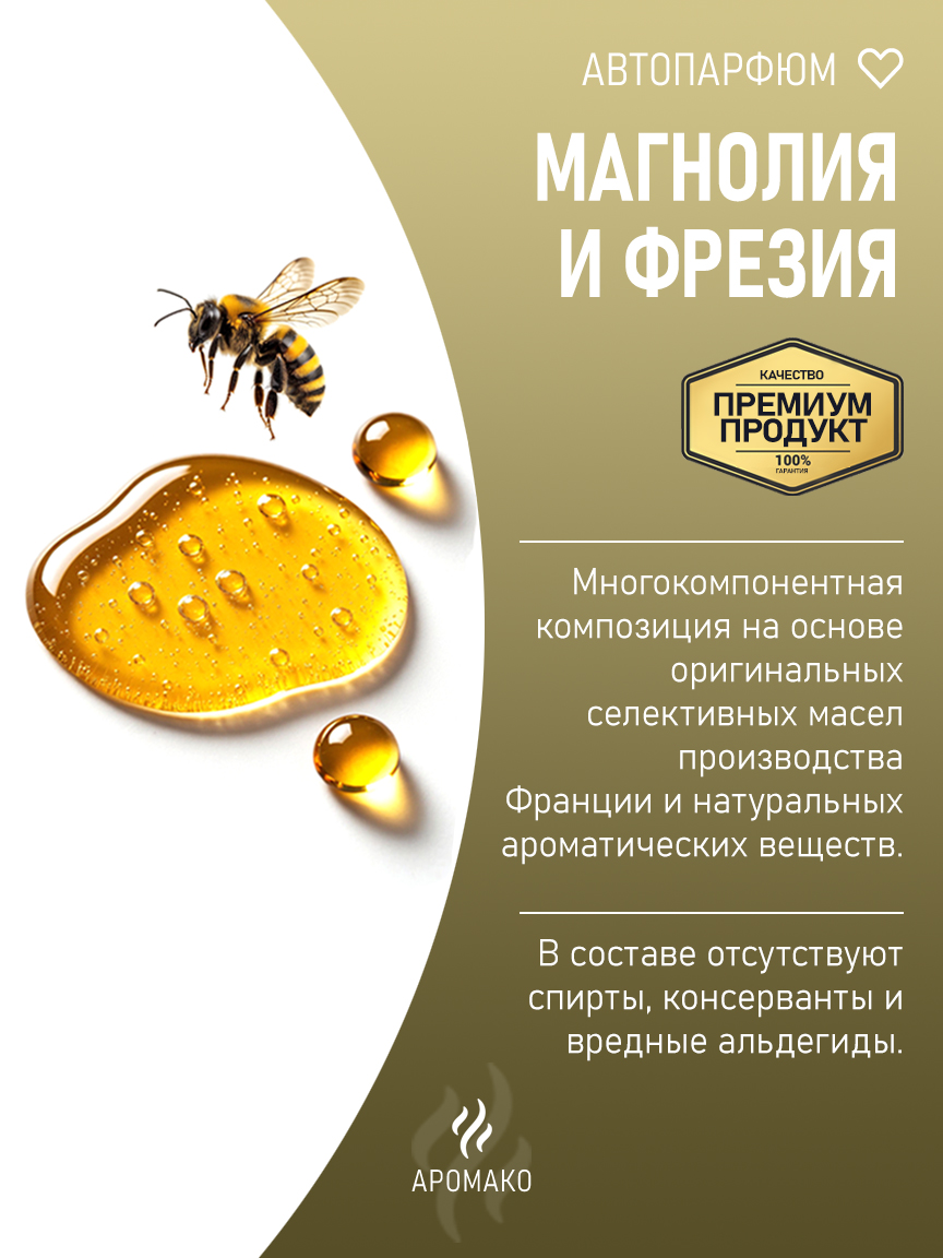 Подвесной автопарфюм «Магнолия И Фрезия» — 8 мл