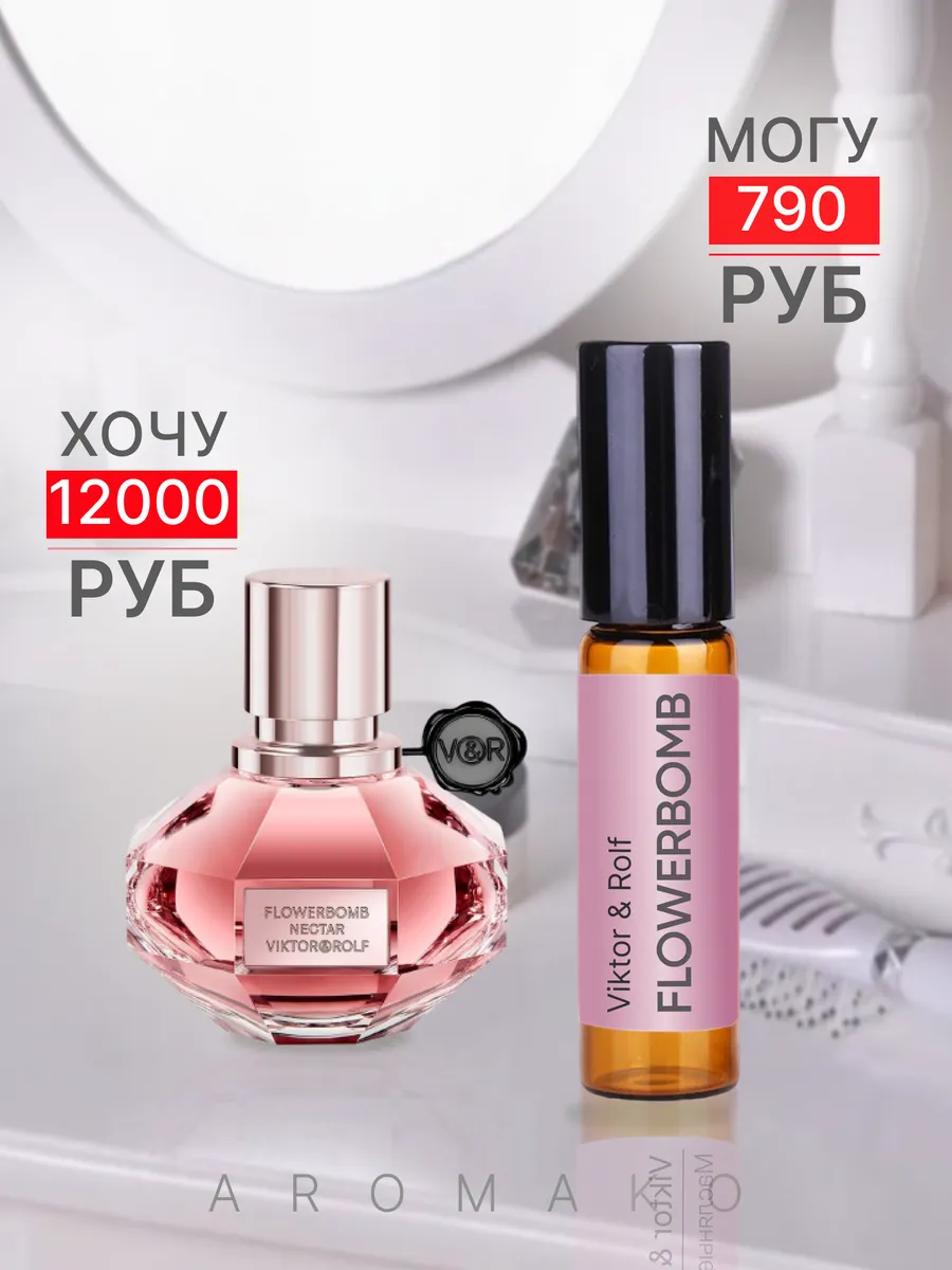 Масляные духи — по мотивам Flowerbomb, Viktor & Rolf, 3 мл
