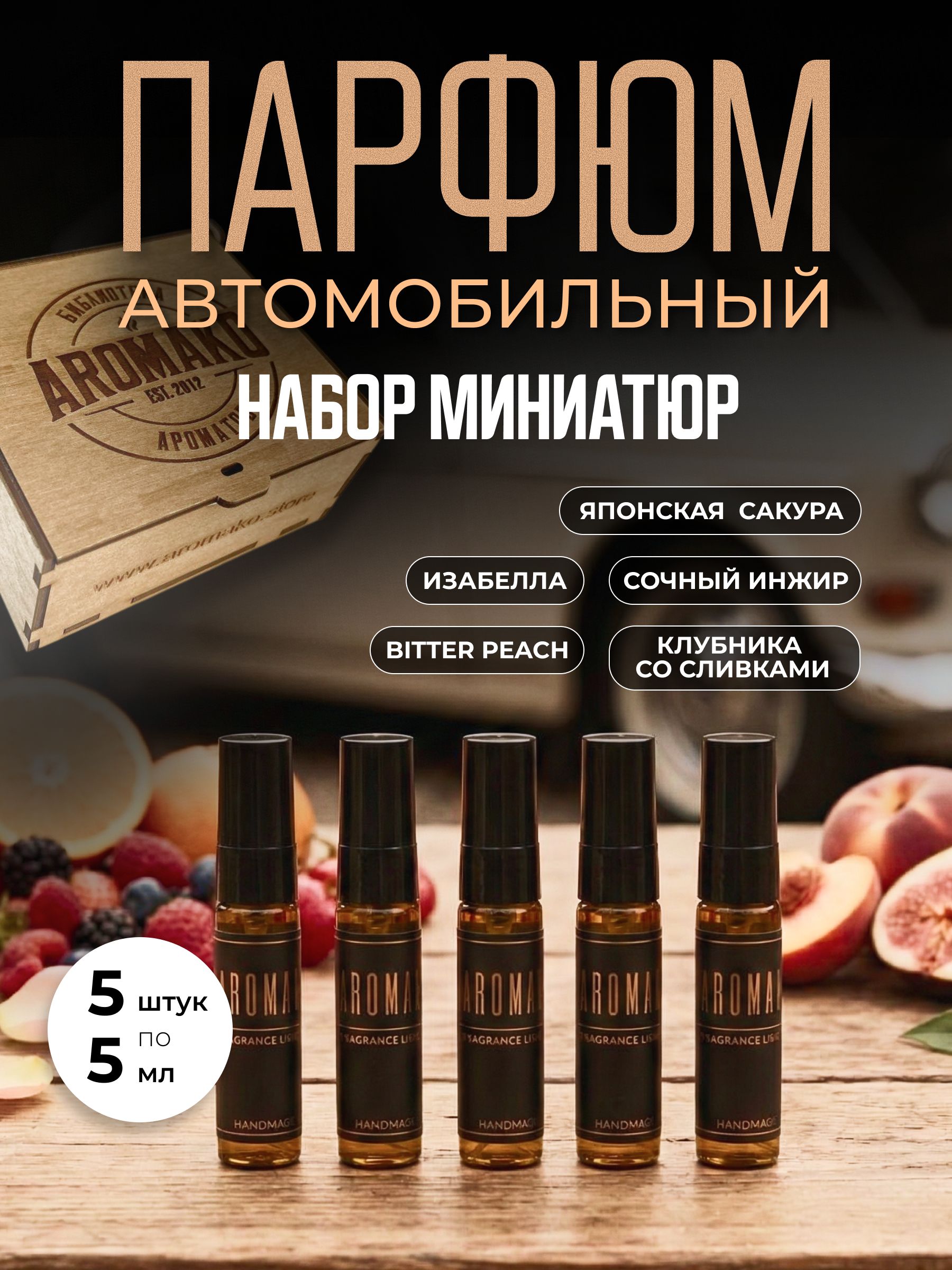 Набор миниатюр автопарфюма-спрея «Коллекция ароматов», 5 × 5 мл