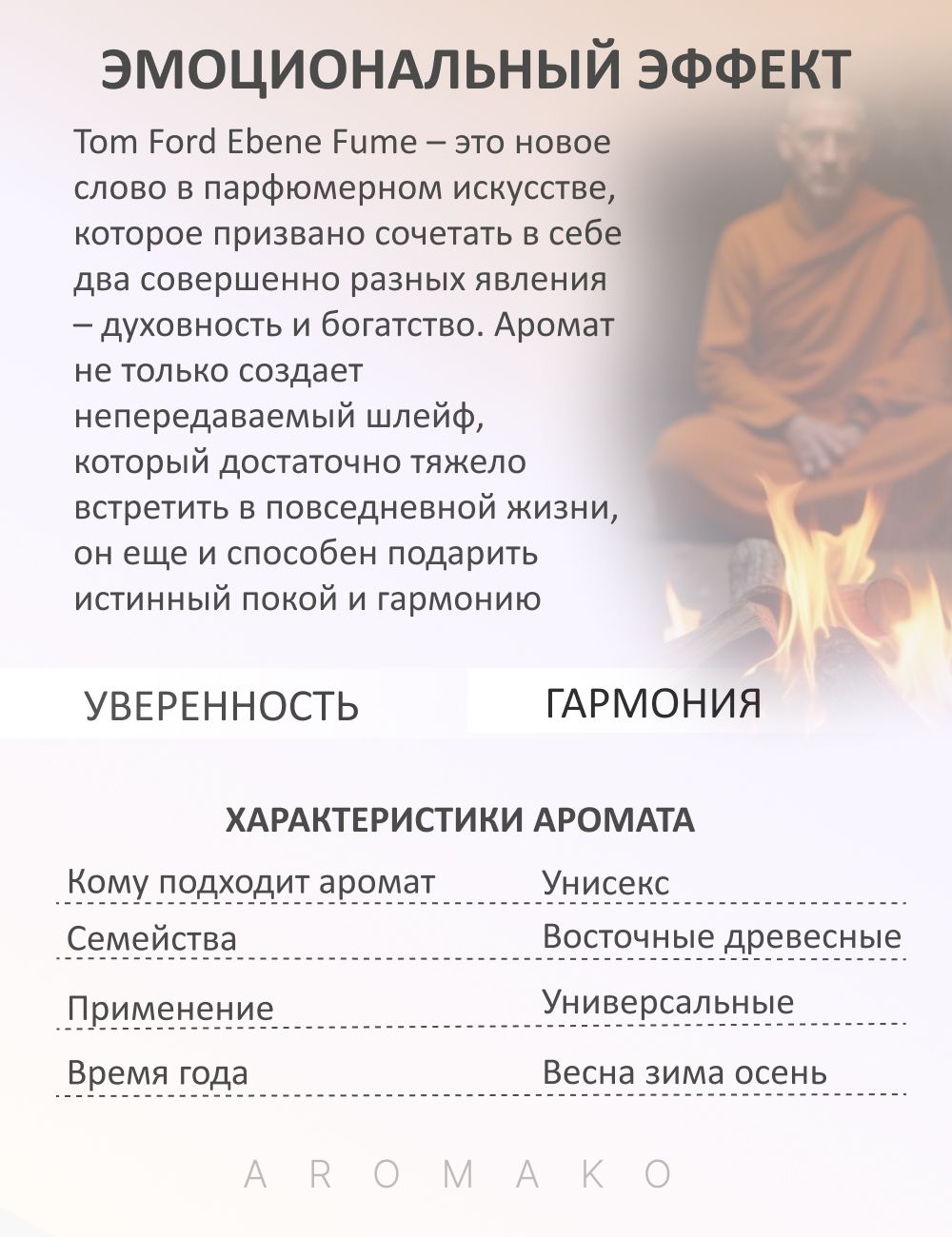 Парфюм — по мотивам ВДОХНОВЛЕНА КОМПОЗИЦИЕЙ ЭБЕНЕ ФУМЕ, 15 мл