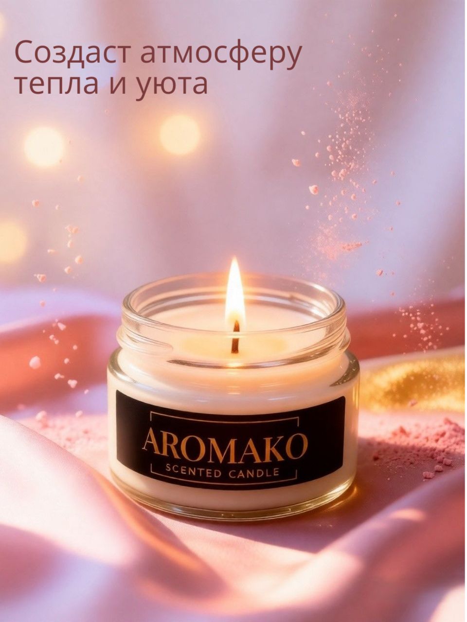 Аромасвеча AromaKo «Пудра и шёлк», 50 г