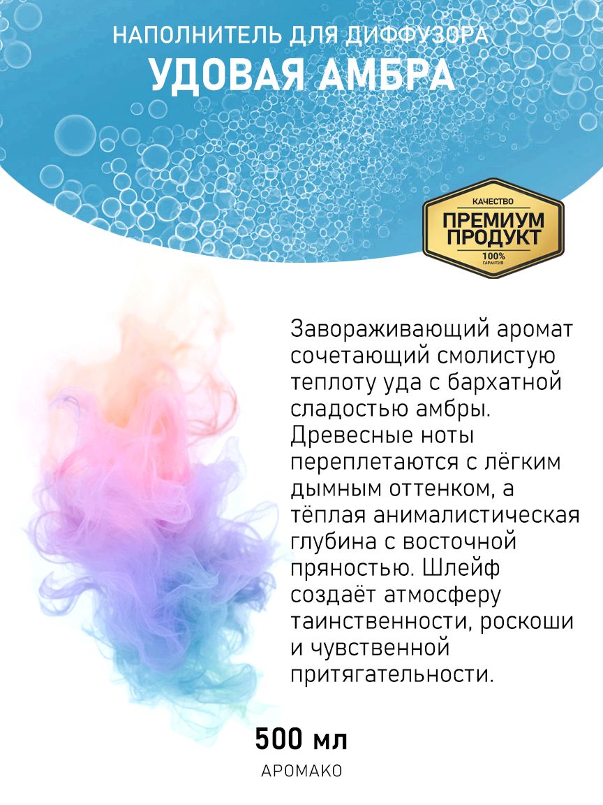 Рефил для диффузора «Удовая Амбра», 500 мл